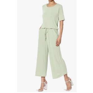 ✂️CULOTTE CAPRI JUMPSUIT IN LIGHT SAGE